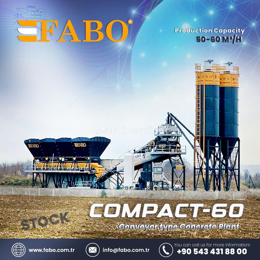 신품 콘크리트 플랜트 FABO COMPACT-60 CONCRETE PLANT | CONVEYOR TYPE