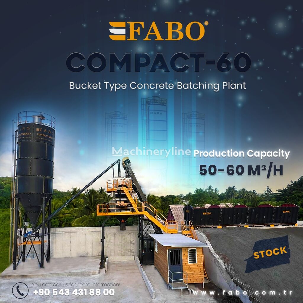 신품 콘크리트 플랜트 FABO SKIP SYSTEM CONCRETE BATCHING PLANT | 60m3/h Capacity | STOCK