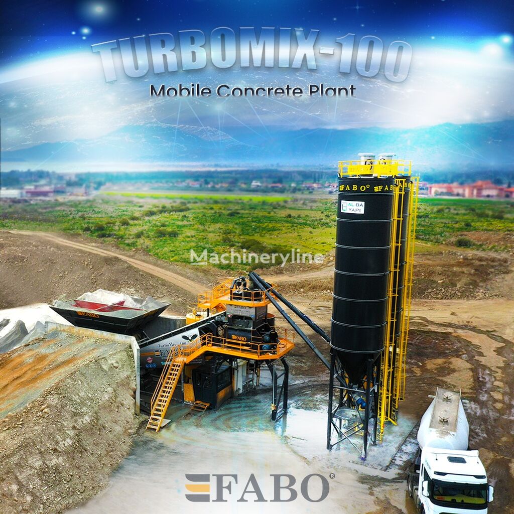 신품 콘크리트 플랜트 FABO TURBOMIX-100 Mobile Concrete Batching Plant