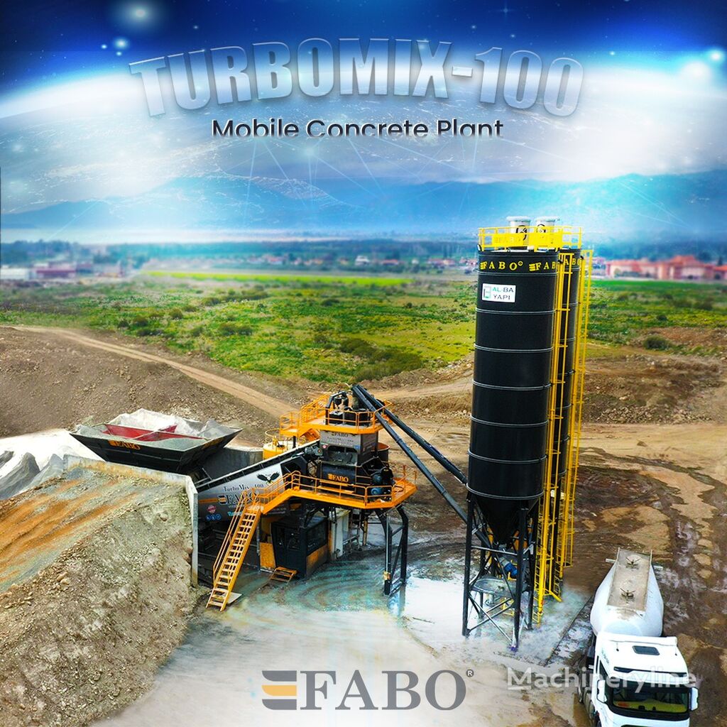 신품 콘크리트 플랜트 FABO TURBOMIX-100 Mobile Concrete Batching Plant